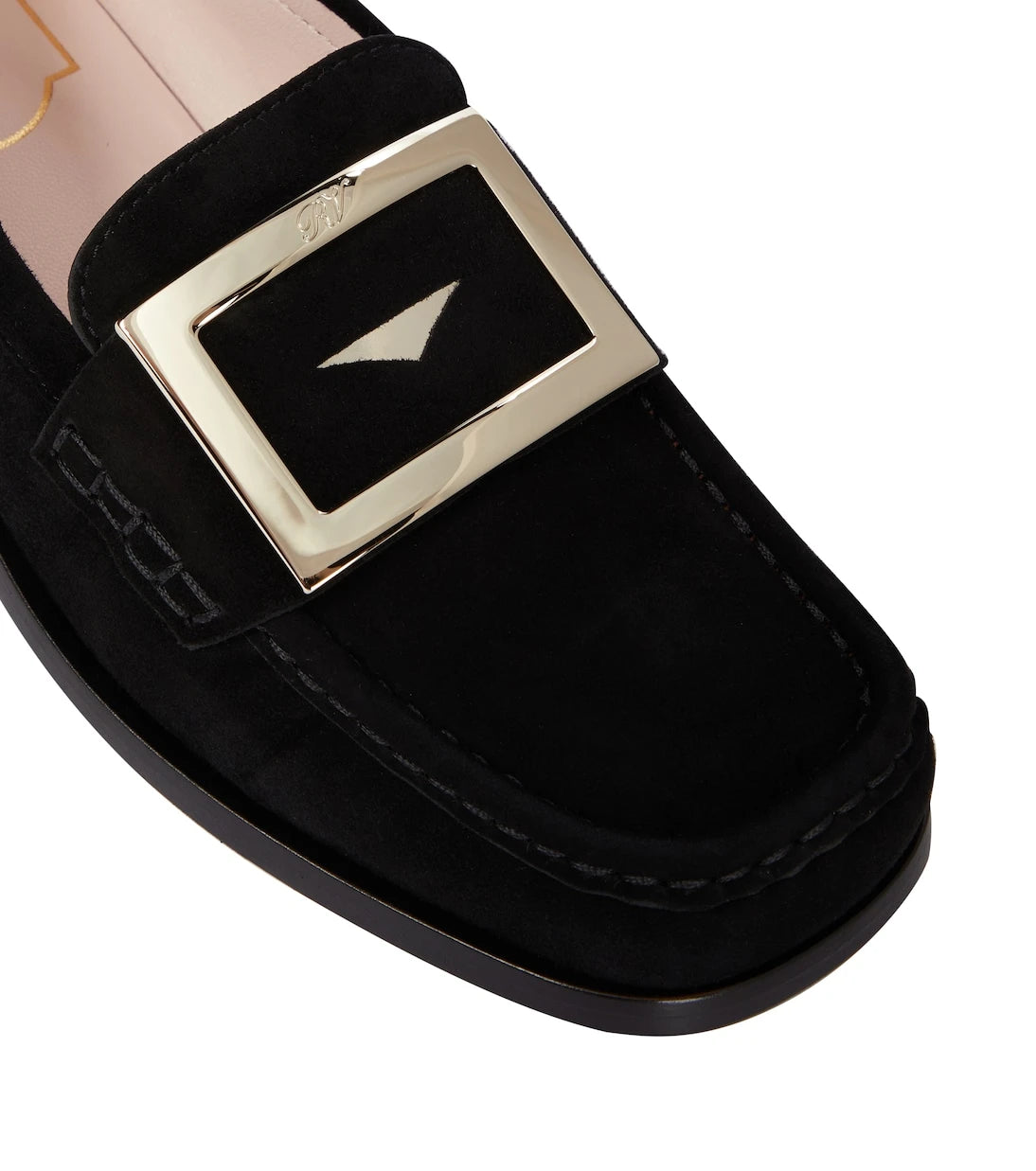 Roger Vivier - حذاء لوفرز Preppy Viv من جلد الشامواه