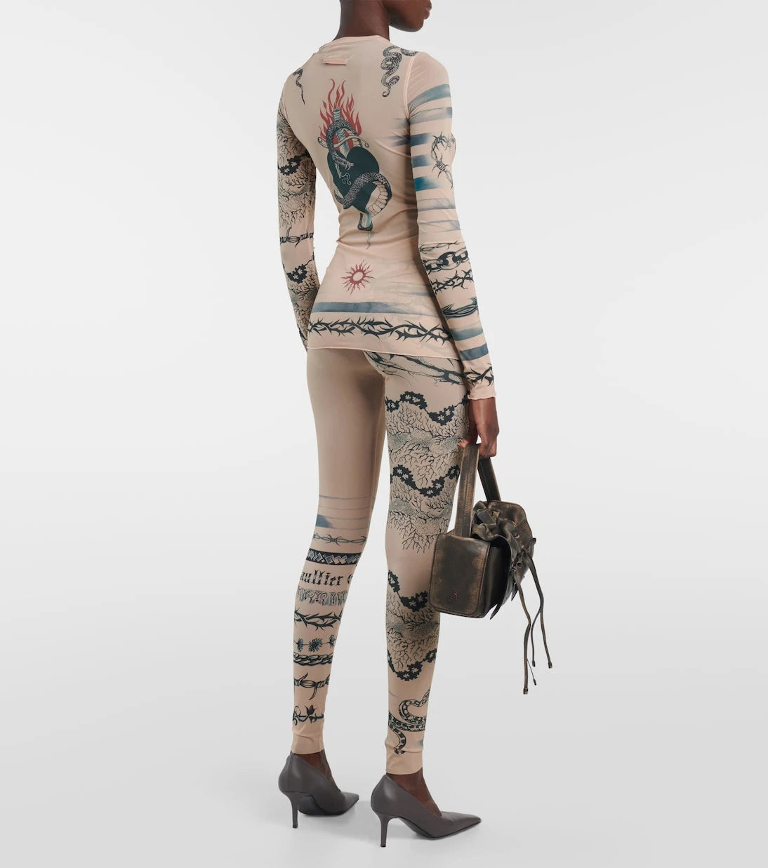 Jean Paul Gaultier - x KNWLS printed mesh top