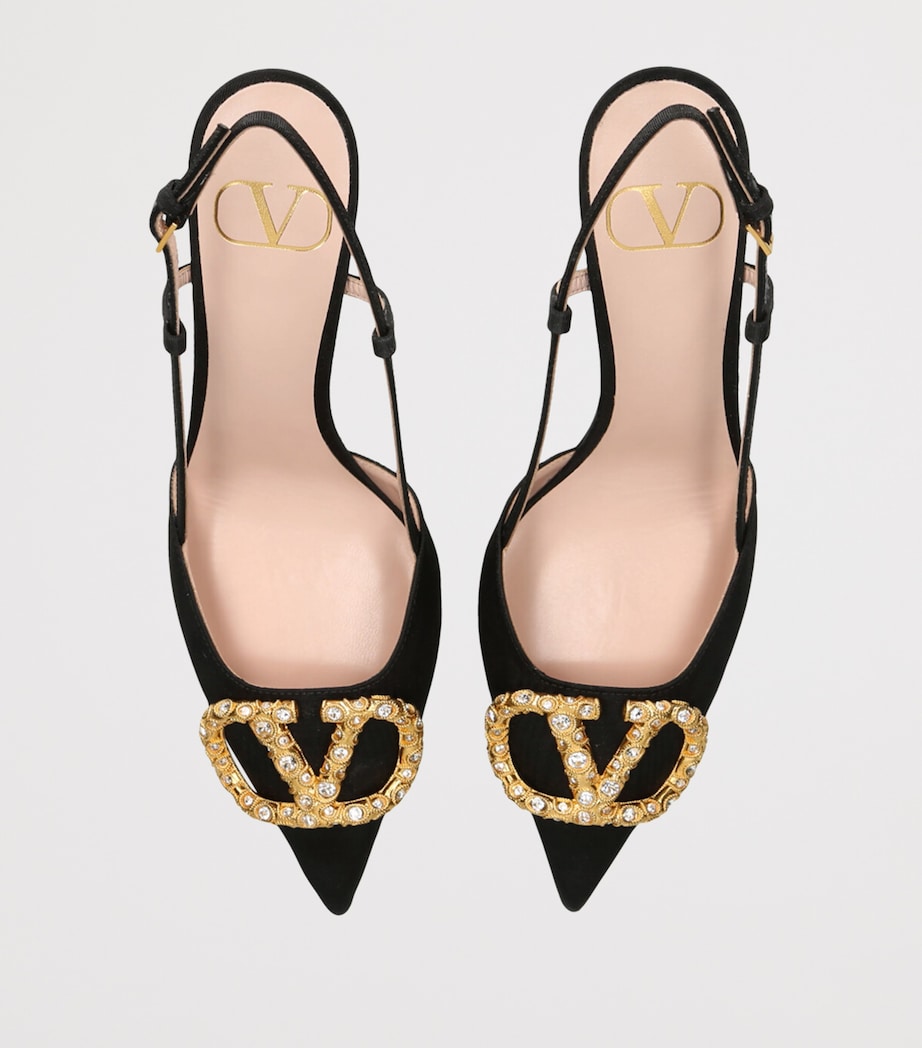 Valentino Garavani Multi VLogo Strass Slingback Pumps 80