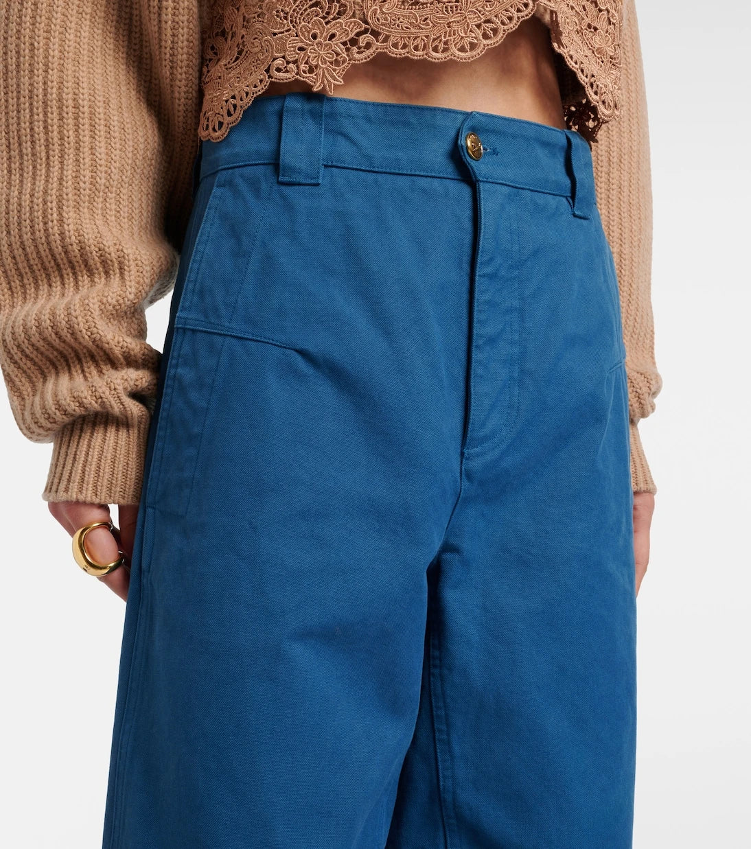 Chloé - Cropped barrel-leg pants