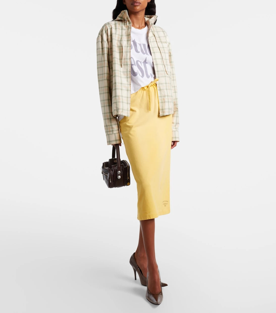 Acne Studios - Faded cotton-blend midi skirt