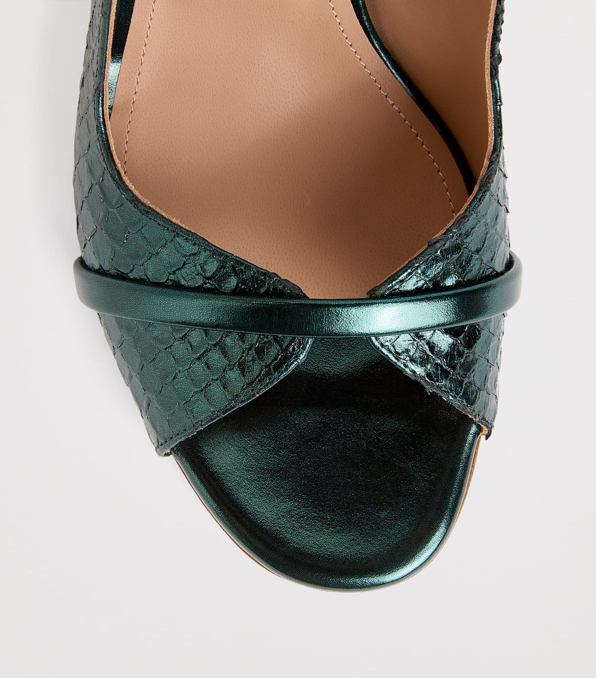 Malone Souliers Green Leather Crocodile-Effect Norah Mules 70