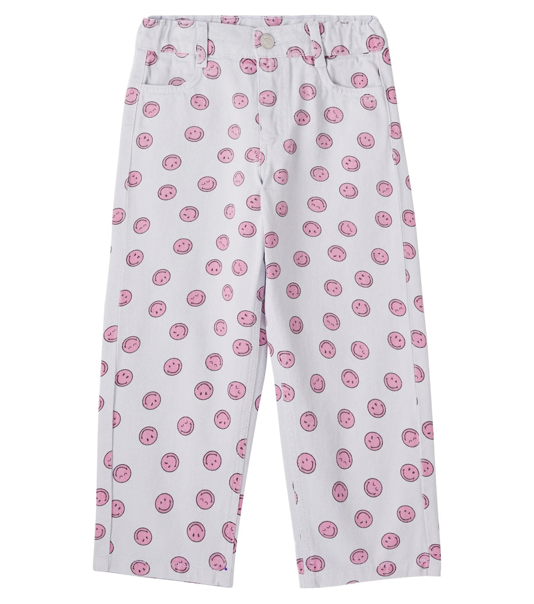 The New Society - Smiley printed cotton straight jeans