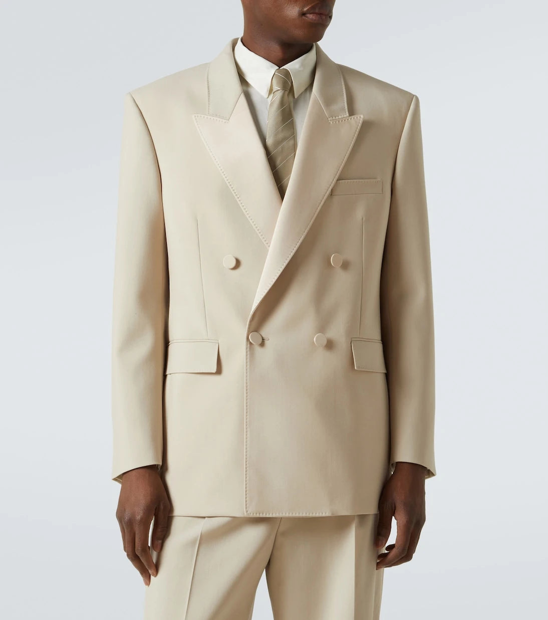 Saint Laurent - Double-breasted wool tuxedo jacket