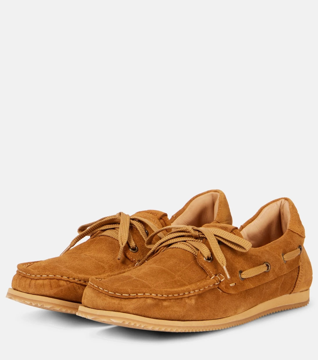 Jacquemus - Batto croc-effect suede boat shoes