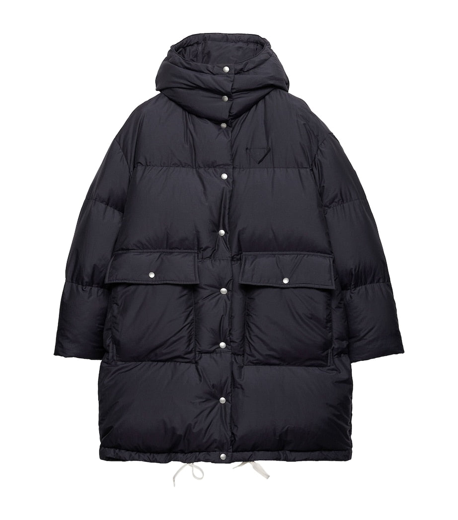 Prada Blue Down-Filled Puffer Jacket