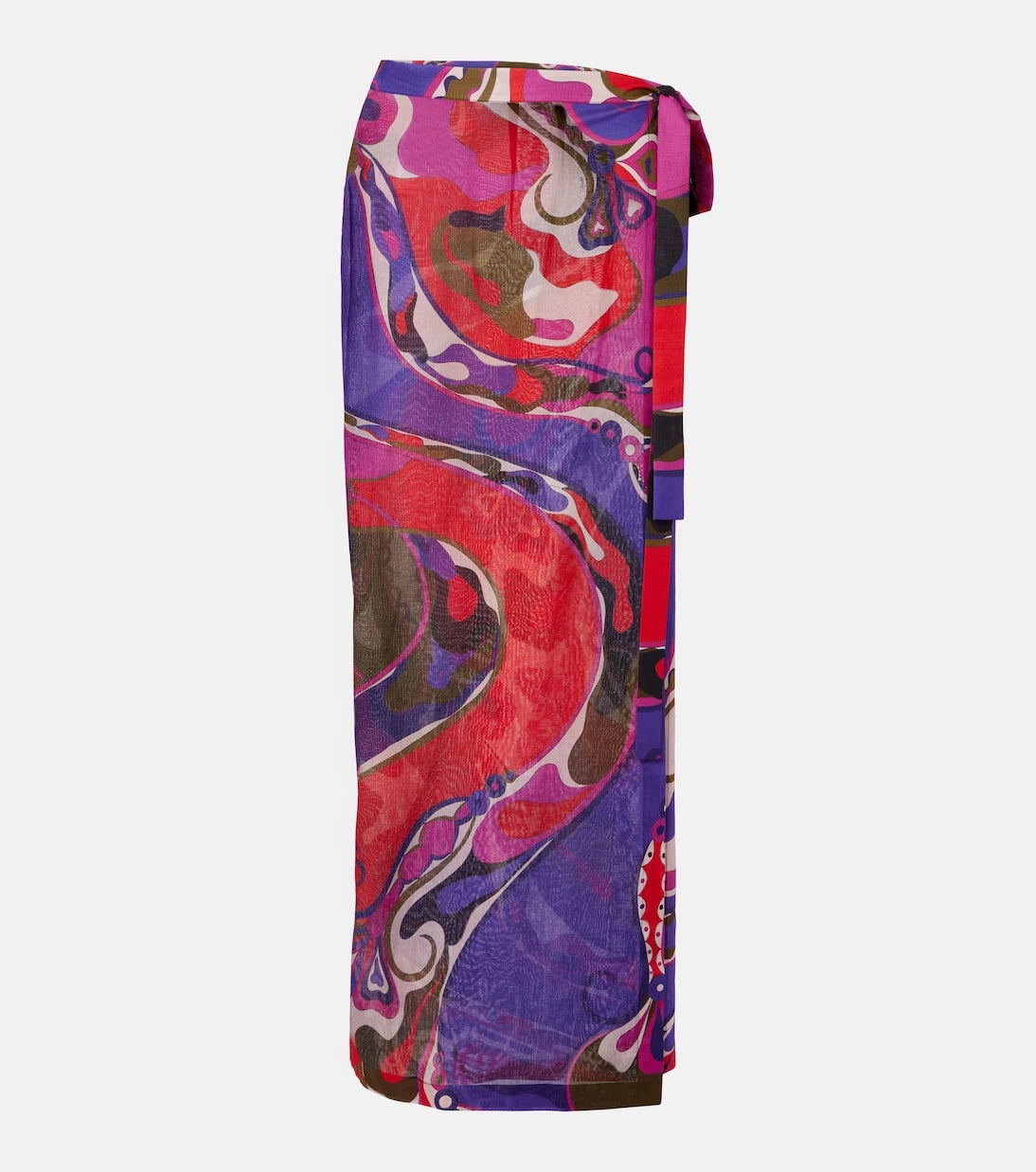 Pucci - Orchidee cotton wrap skirt