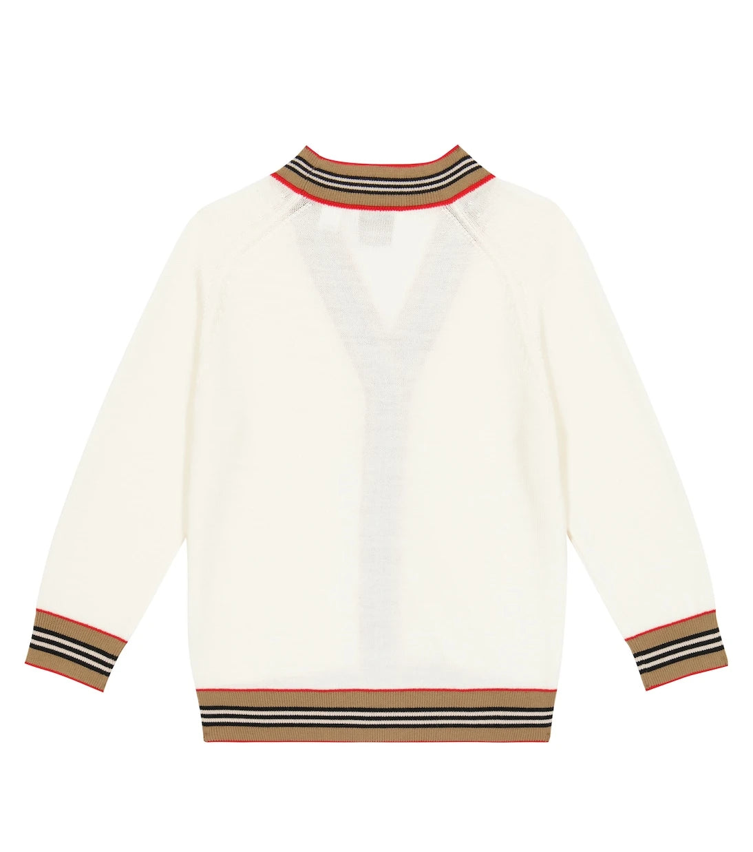 Burberry Kids - كارديغان صوف بطبعة الخط الأيقونية