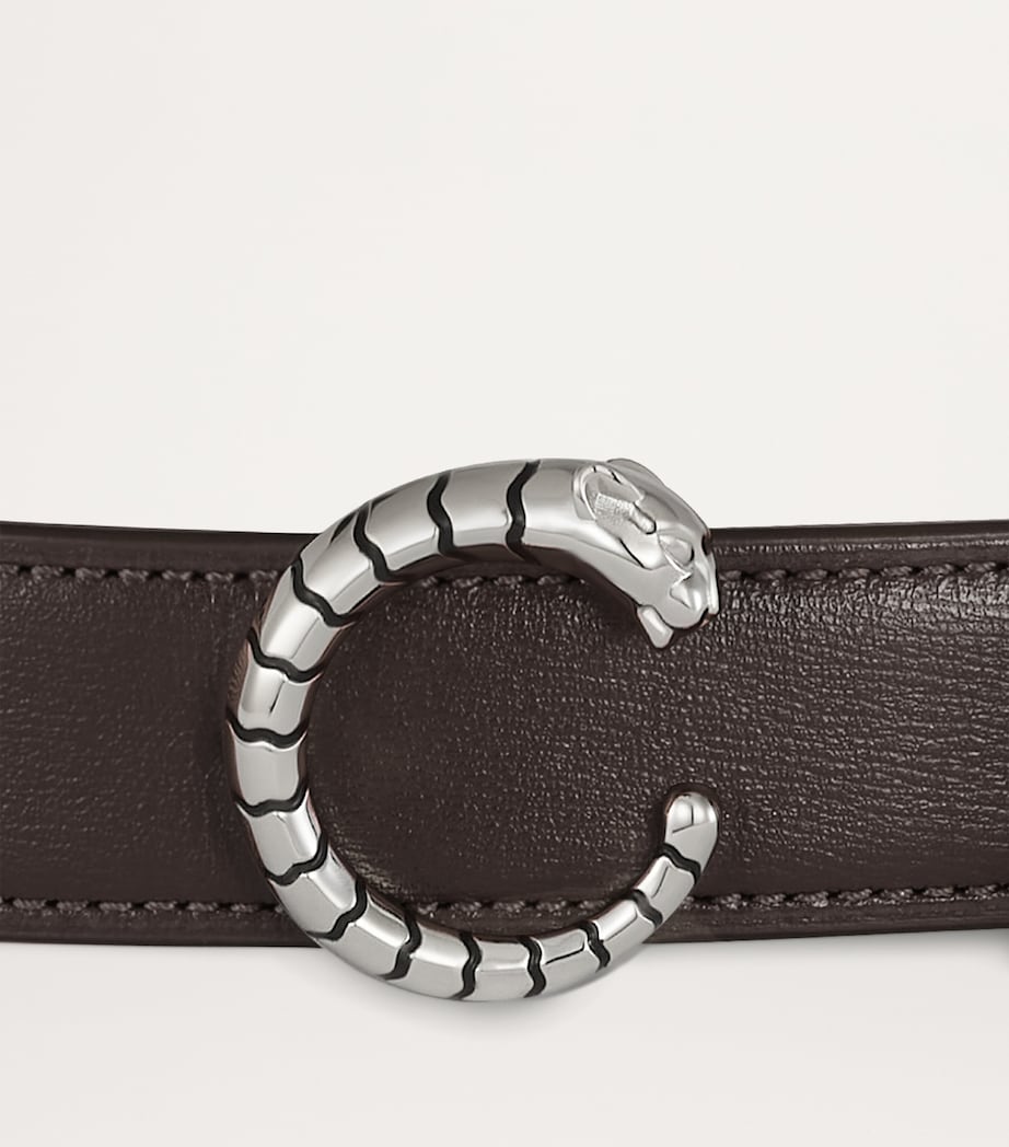 Brown Leather Panthère de Cartier Belt (85cm)