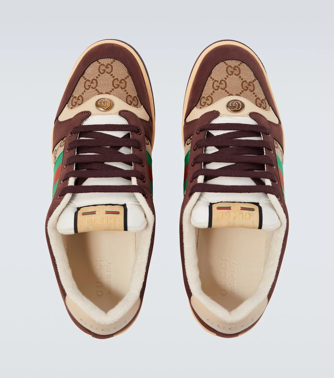 Gucci - Screener GG Canvas and suede sneakers