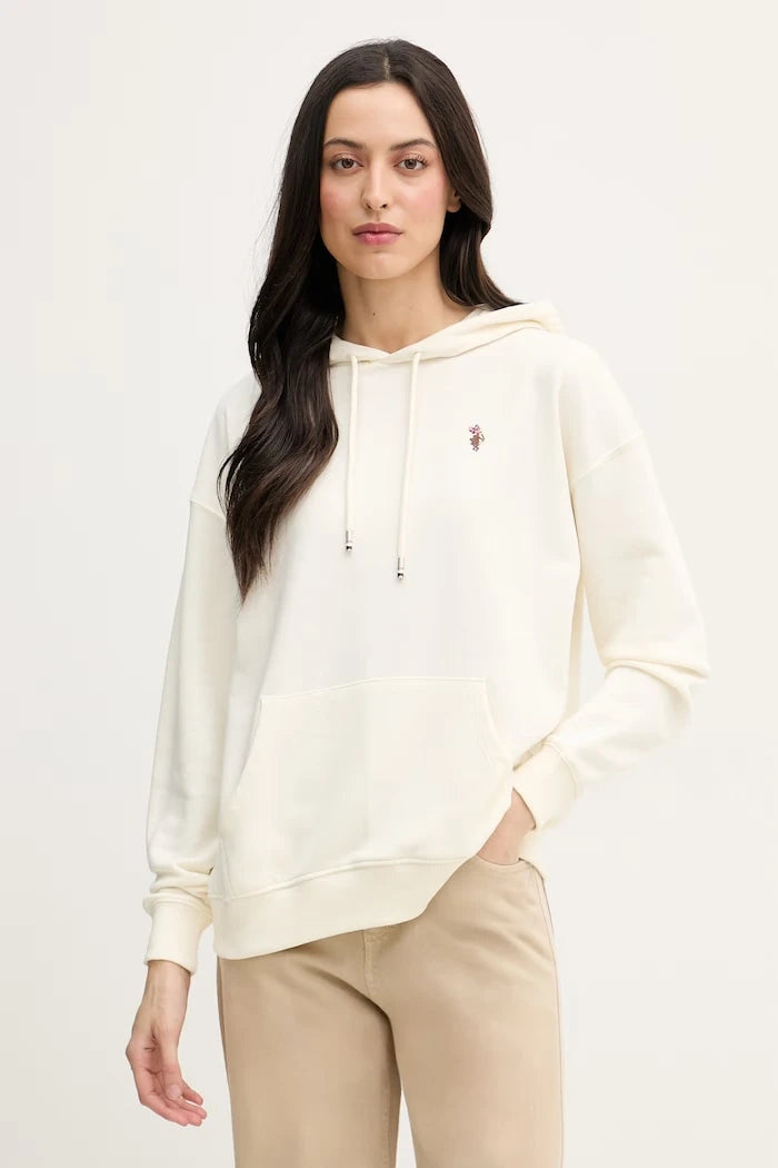 U.S. Polo Assn. pamuklu kapüşonlu kadın hoodie DHM