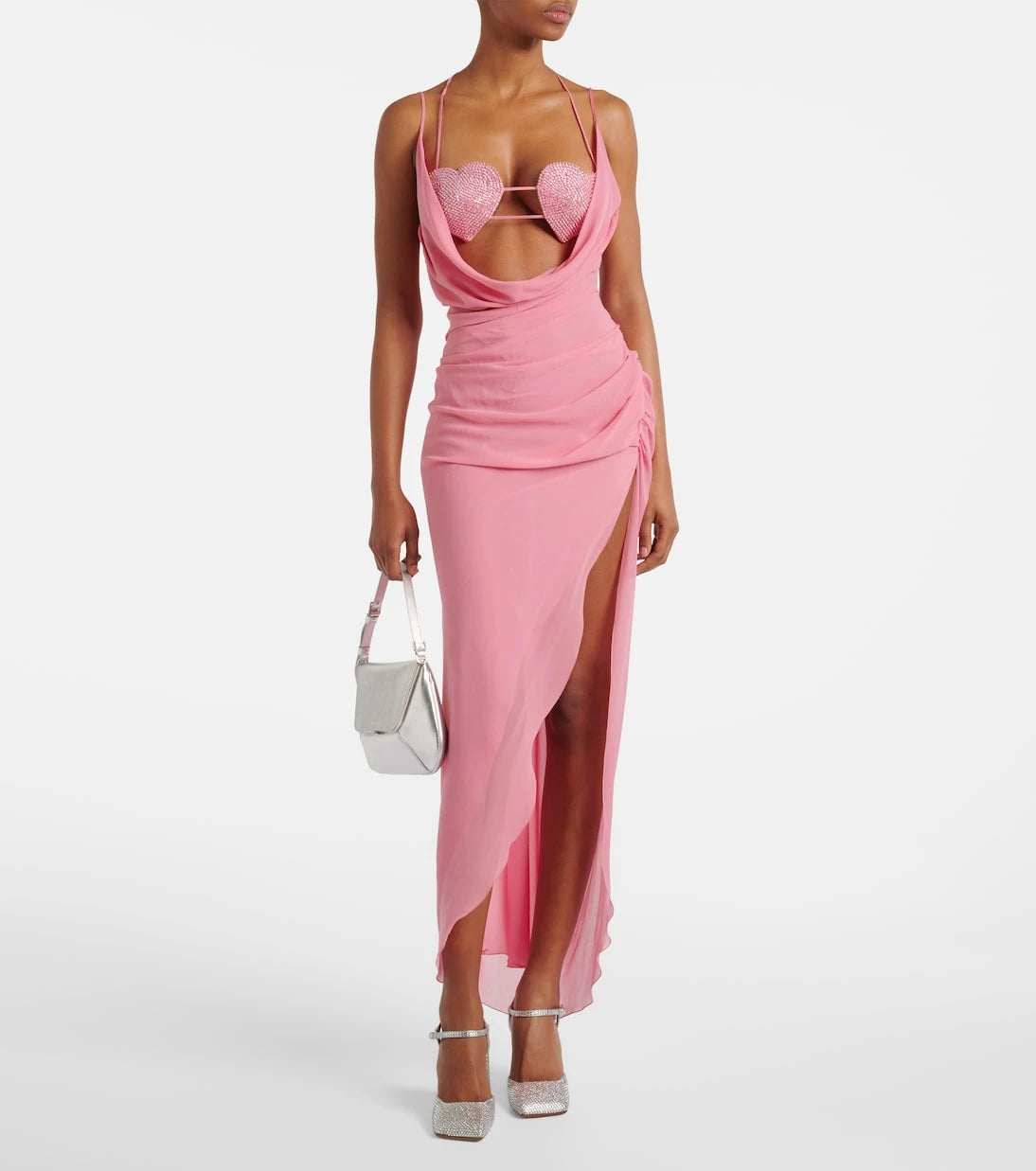 Amina Muaddi - Charlotte crystal-embellished satin pumps