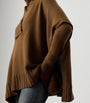 Ralph Lauren Collection Brown Cashmere-Blend Cape Sweater