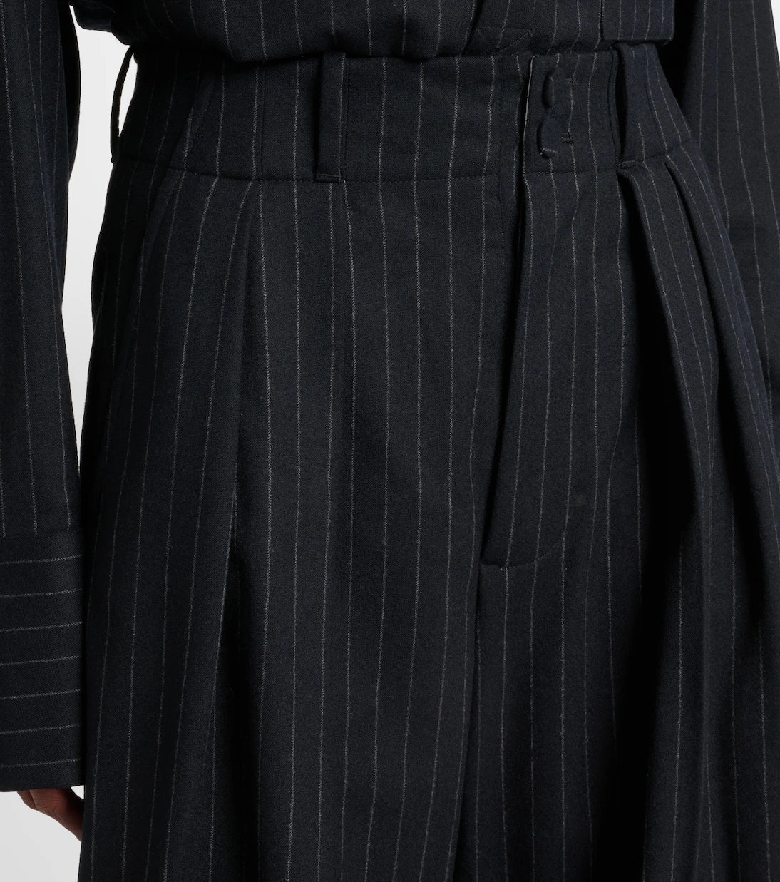 Plan C - Pinstripe wool-blend wide-leg pants