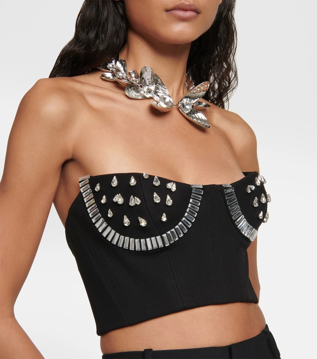 Area - Crystal-embellished bustier