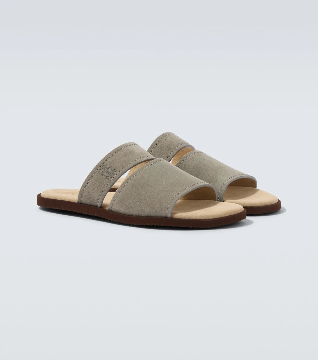 Brunello Cucinelli - Logo suede sandals