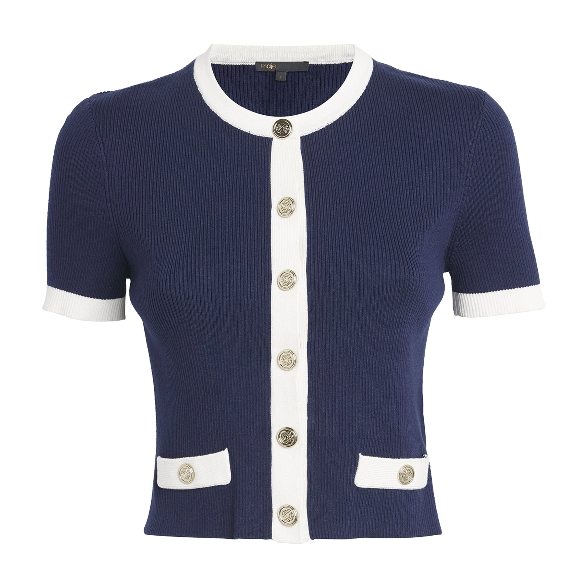 Blue Cropped Cardigan