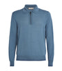 Wool-Blend Zip-Up Polo Shirt