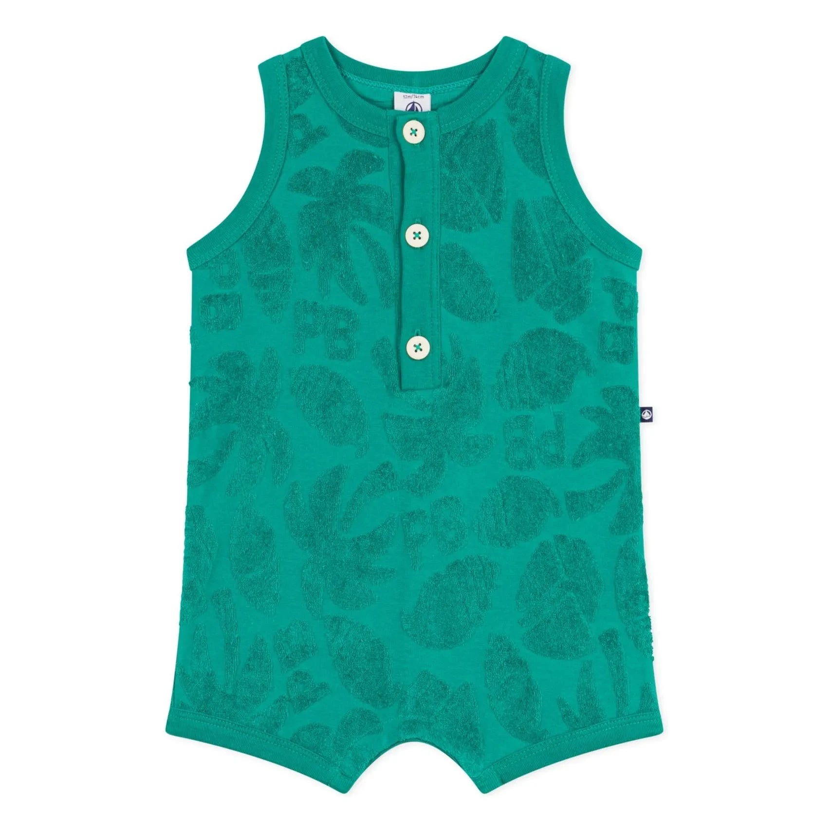 Petit Bateau - Organic cotton palm terry overalls | Green