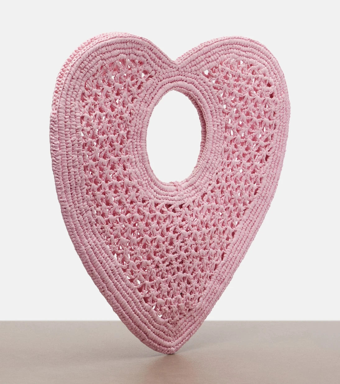 Jacquemus - Spiaggia Coeur Small raffia top-handle bag
