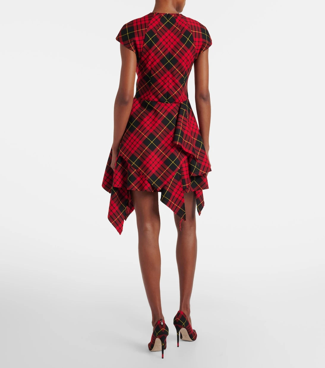 McQueen - MacQueen Tartan asymmetric minidress