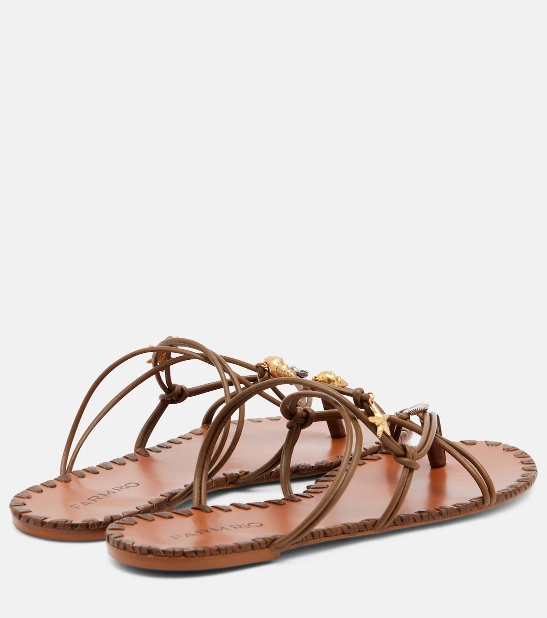 Farm Rio - Embellished leather sandals