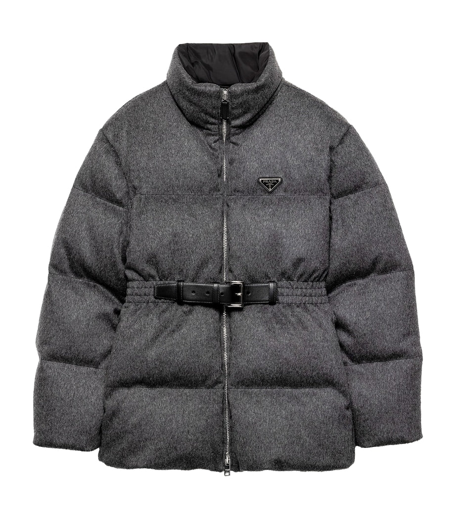 Prada Grey Wool Loden Down Jacket