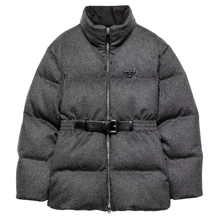 Prada Grey Wool Loden Down Jacket