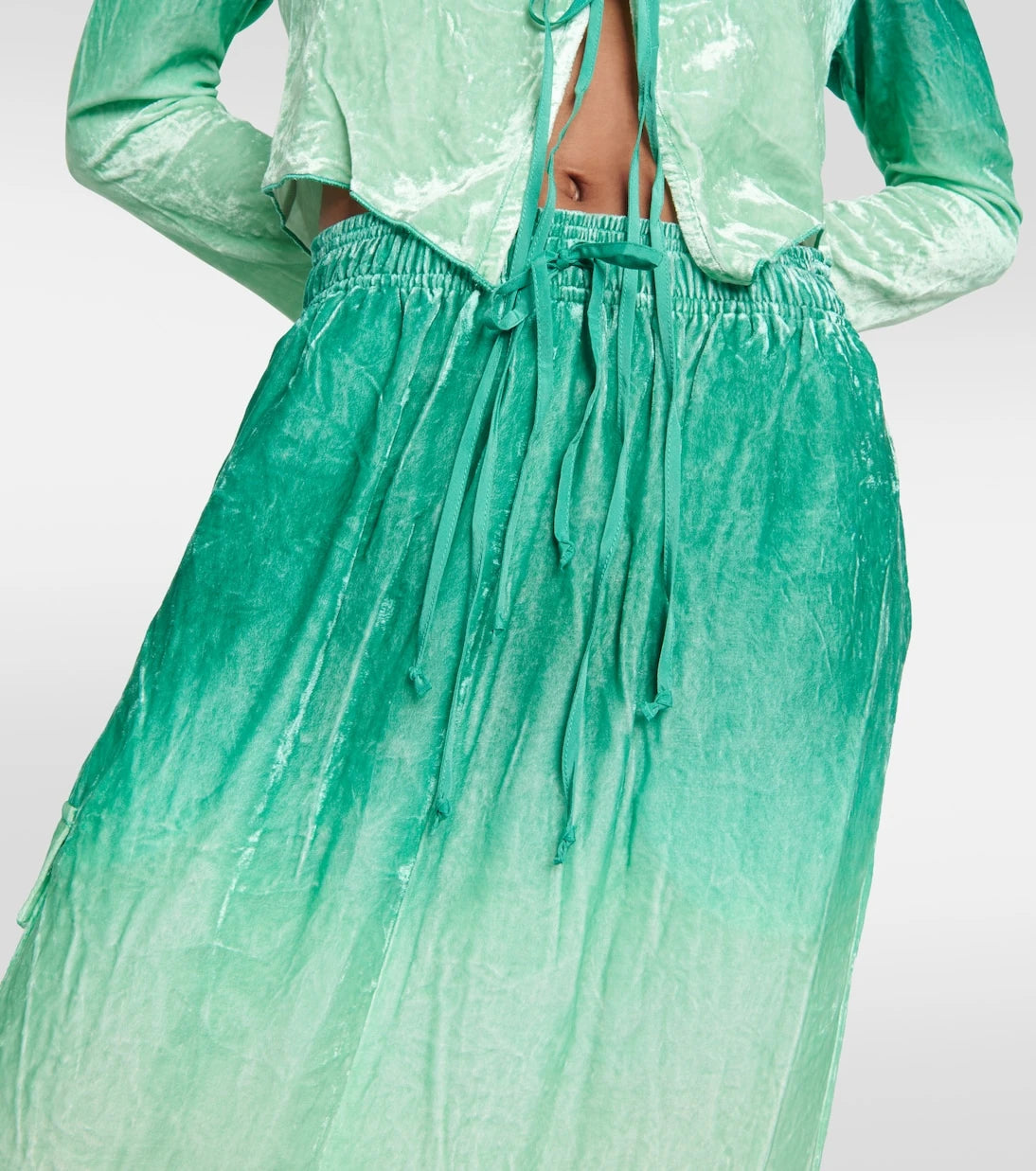 Acne Studios - Ombré velvet midi skirt
