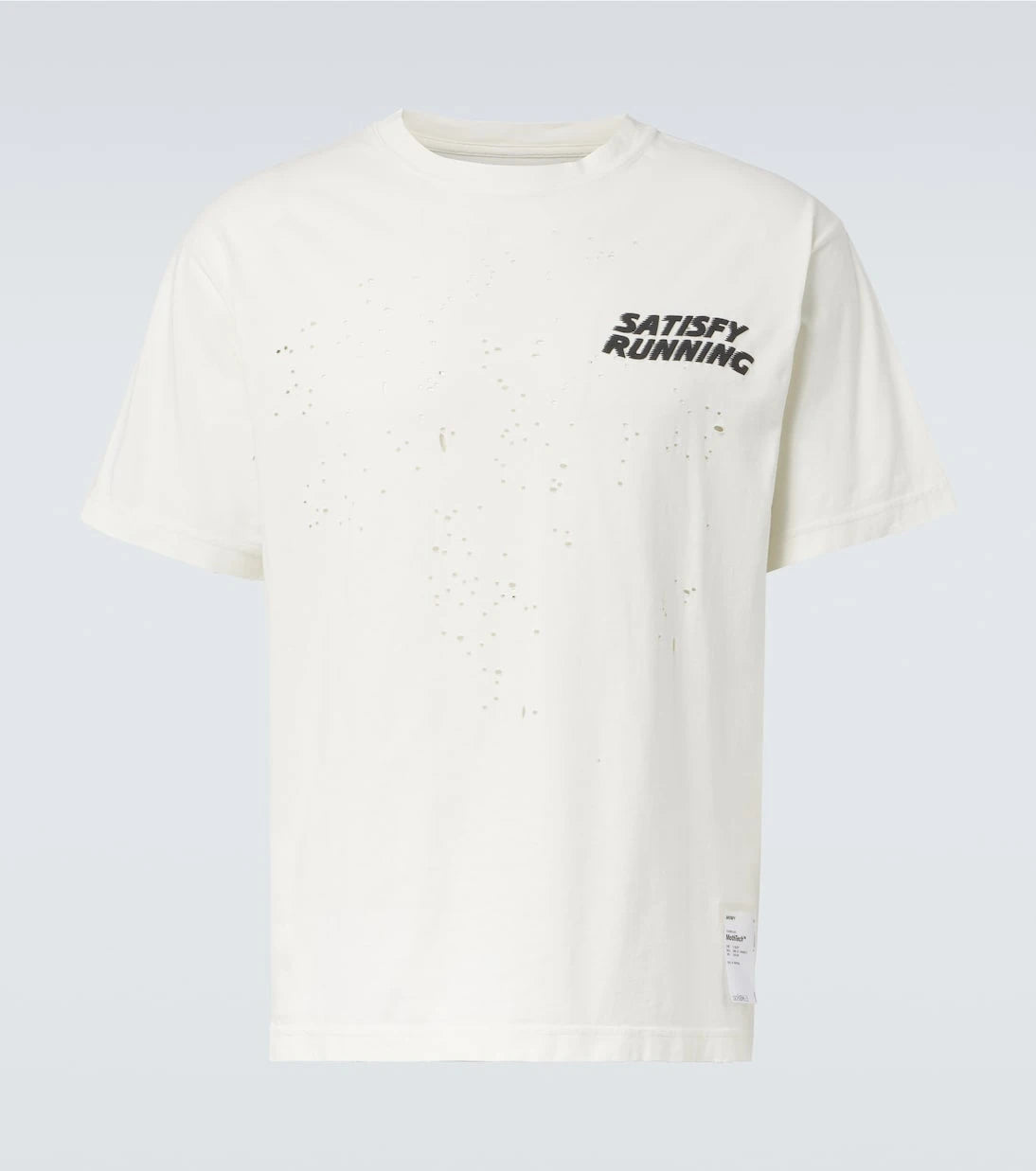 Satisfy - Distressed logo cotton jersey T-shirt