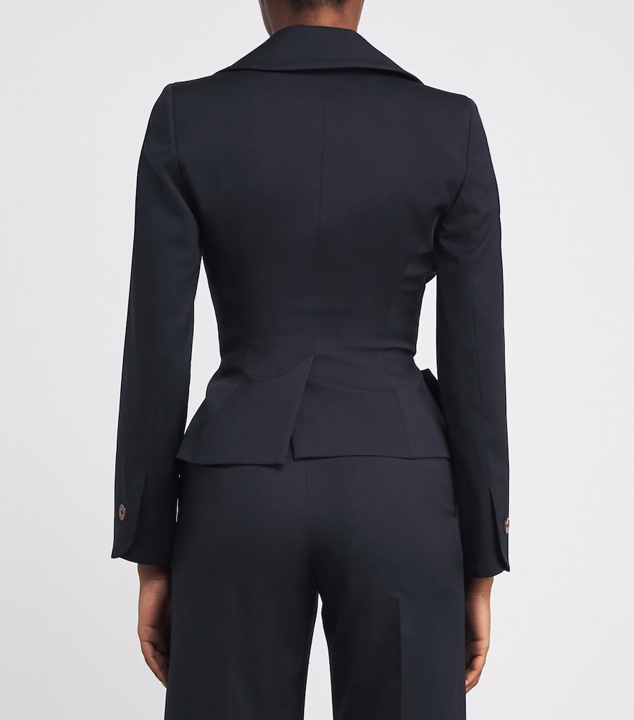 Vivienne Westwood Navy Virgin Wool Asymmetric Drunken Jacket