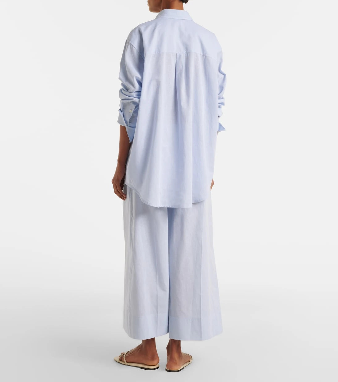 Toteme - Cotton and linen wide-leg pants