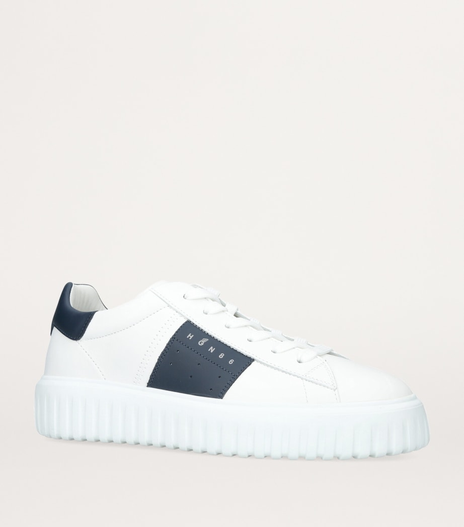 Leather H-Stripes Sneakers WHITE/NAVY