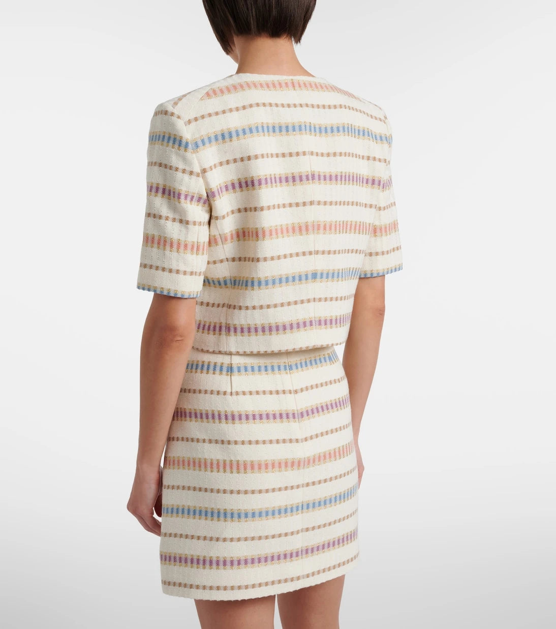 Veronica Beard - Orville striped cropped cotton-blend jacket