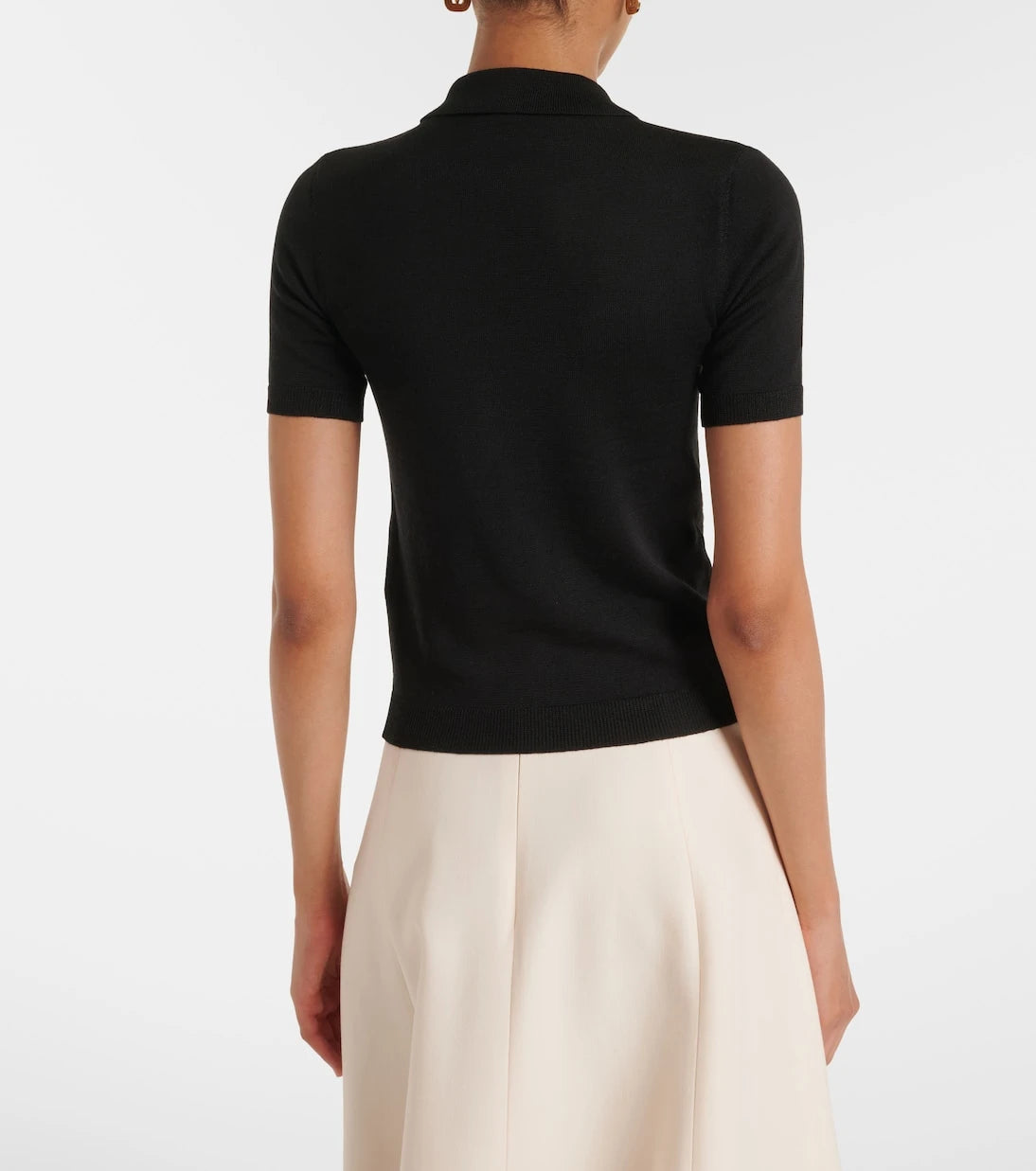 Valentino - VLogo tie-neck wool-blend top