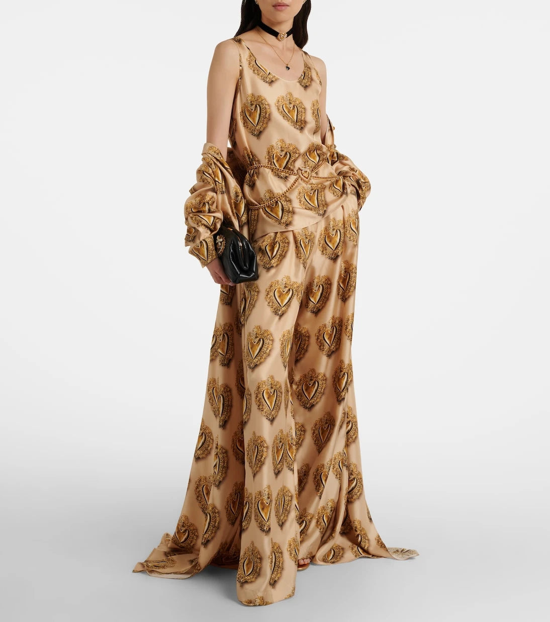 Dolce&Gabbana - Printed high-rise silk palazzo pants