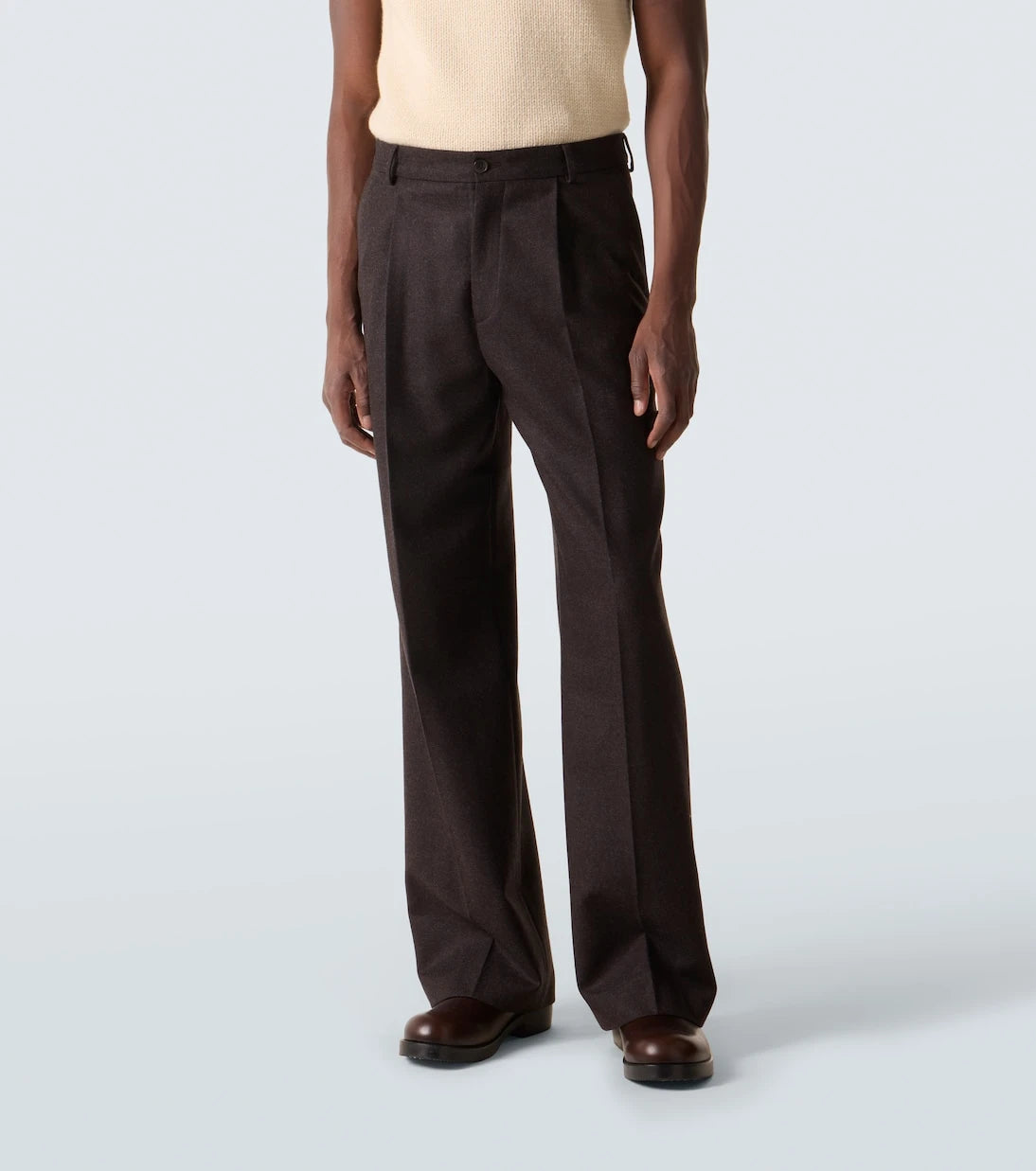 Dries Van Noten - Yünlü flanel geniş paça pantolon