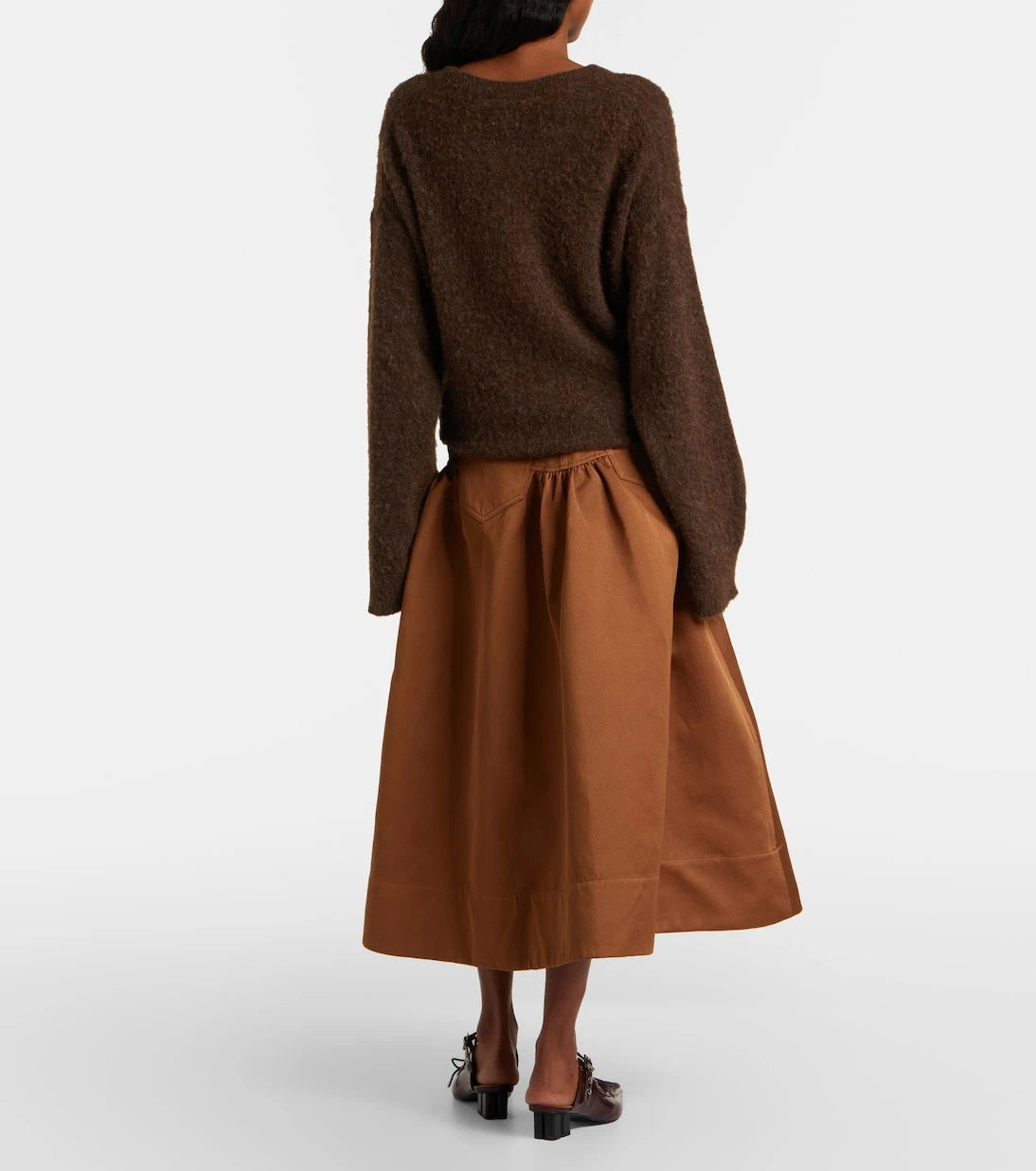Ganni - Peplum midi skirt