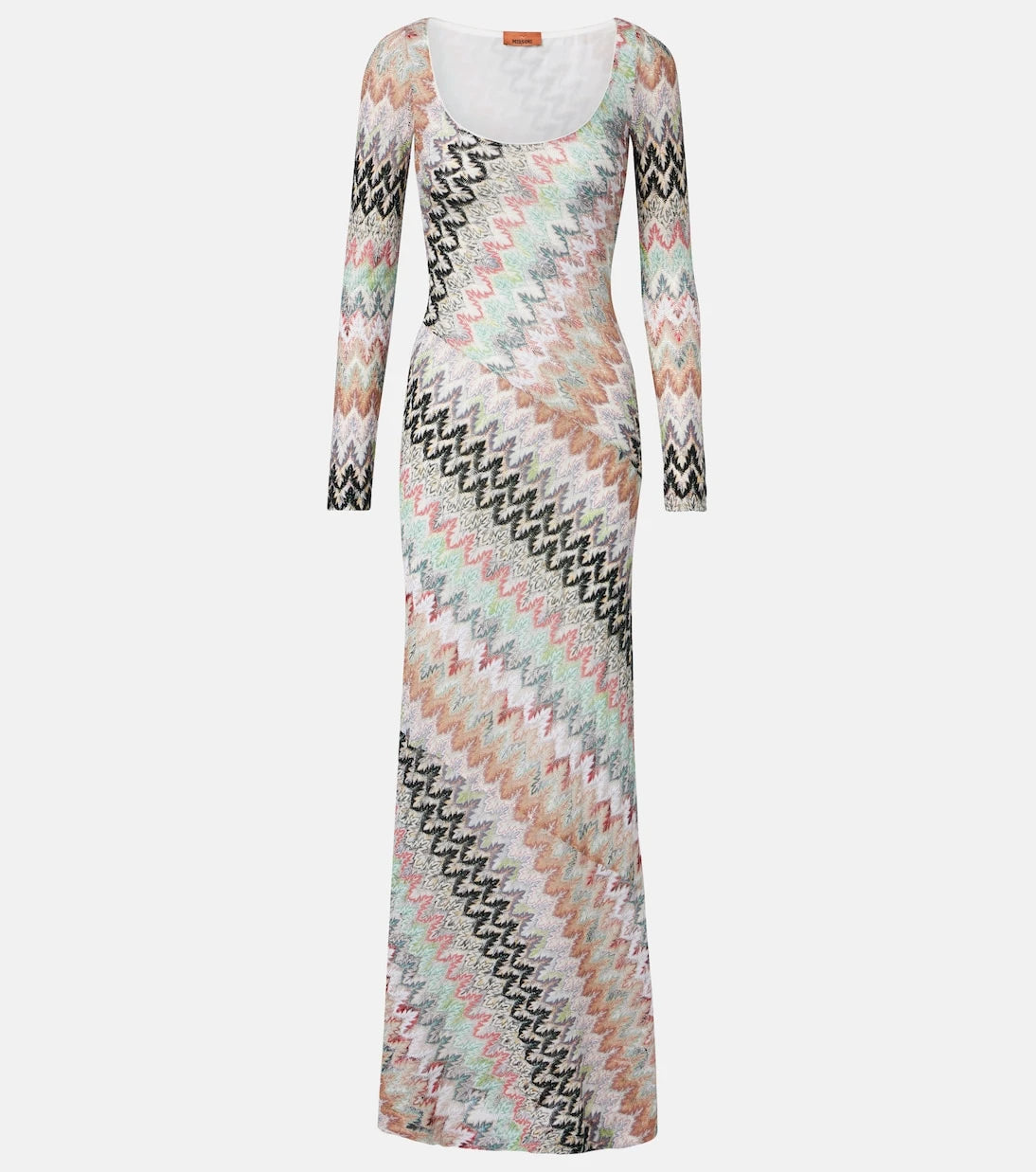 Missoni - فستان ماكسي لاميه بتصميم متعرج