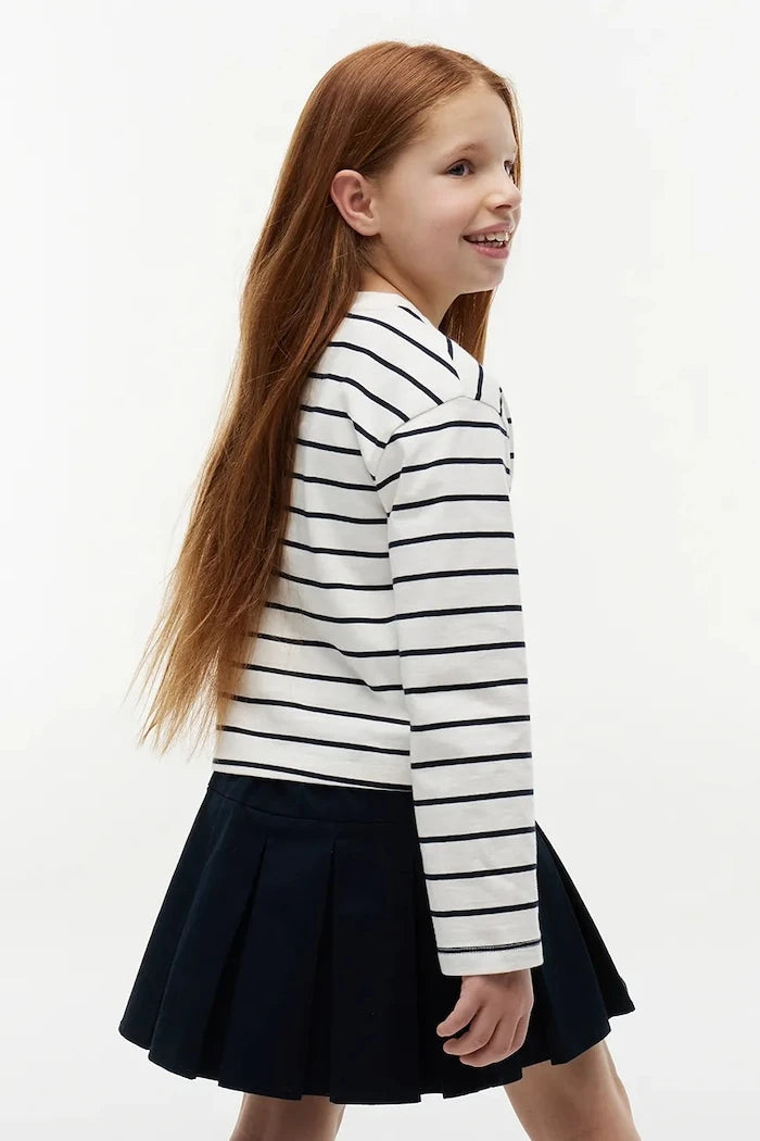 Tommy Hilfiger çocuklar için pamuklu uzun kollu bluz