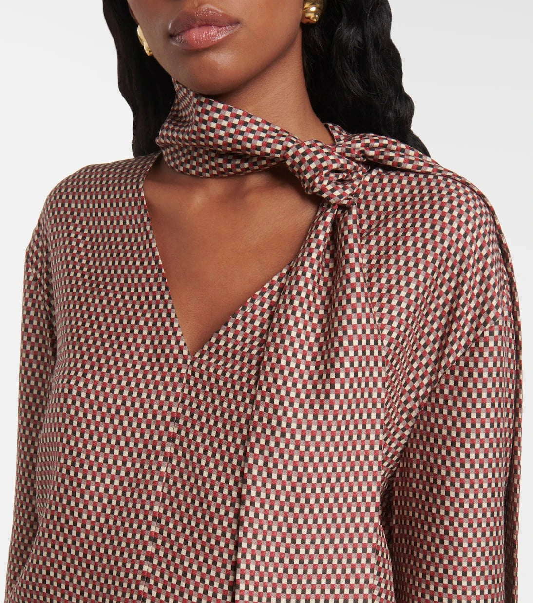 Joseph - Scarf-detail printed silk blouse
