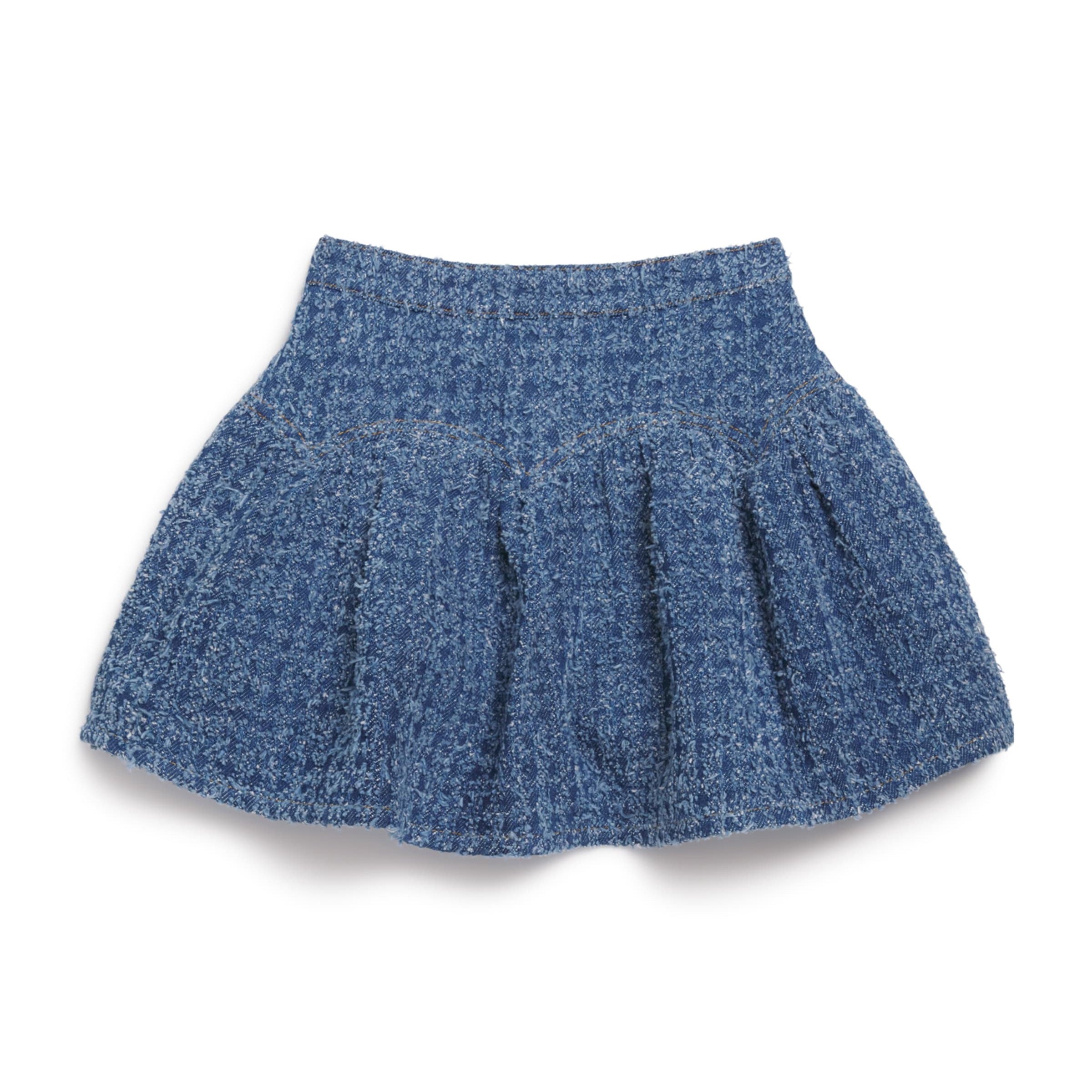 Self-Portrait Kids Tweed-Textured Denim Skirt (3-12 Years)
