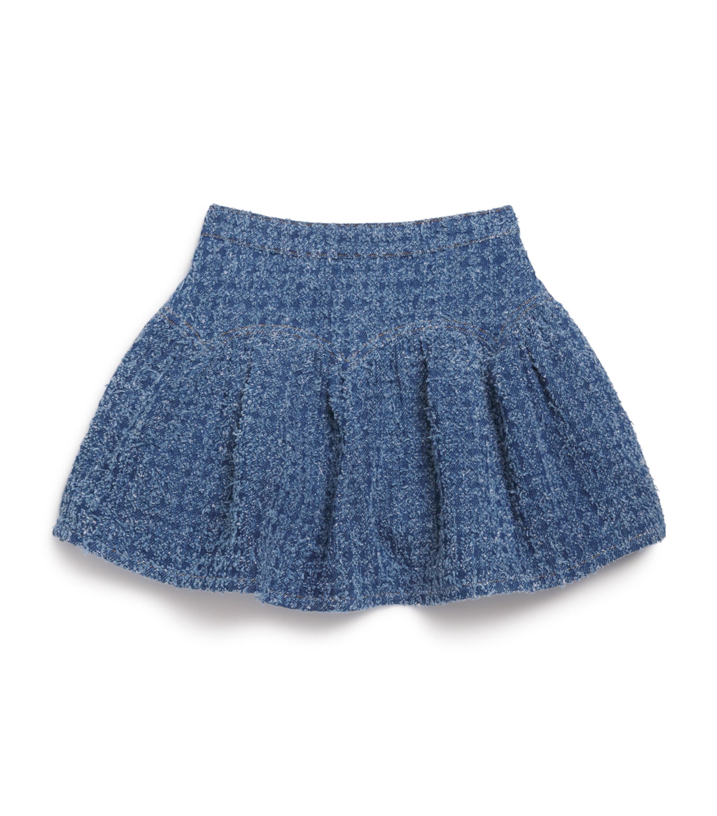 Self-Portrait Kids Tweed-Textured Denim Skirt (3-12 Years)