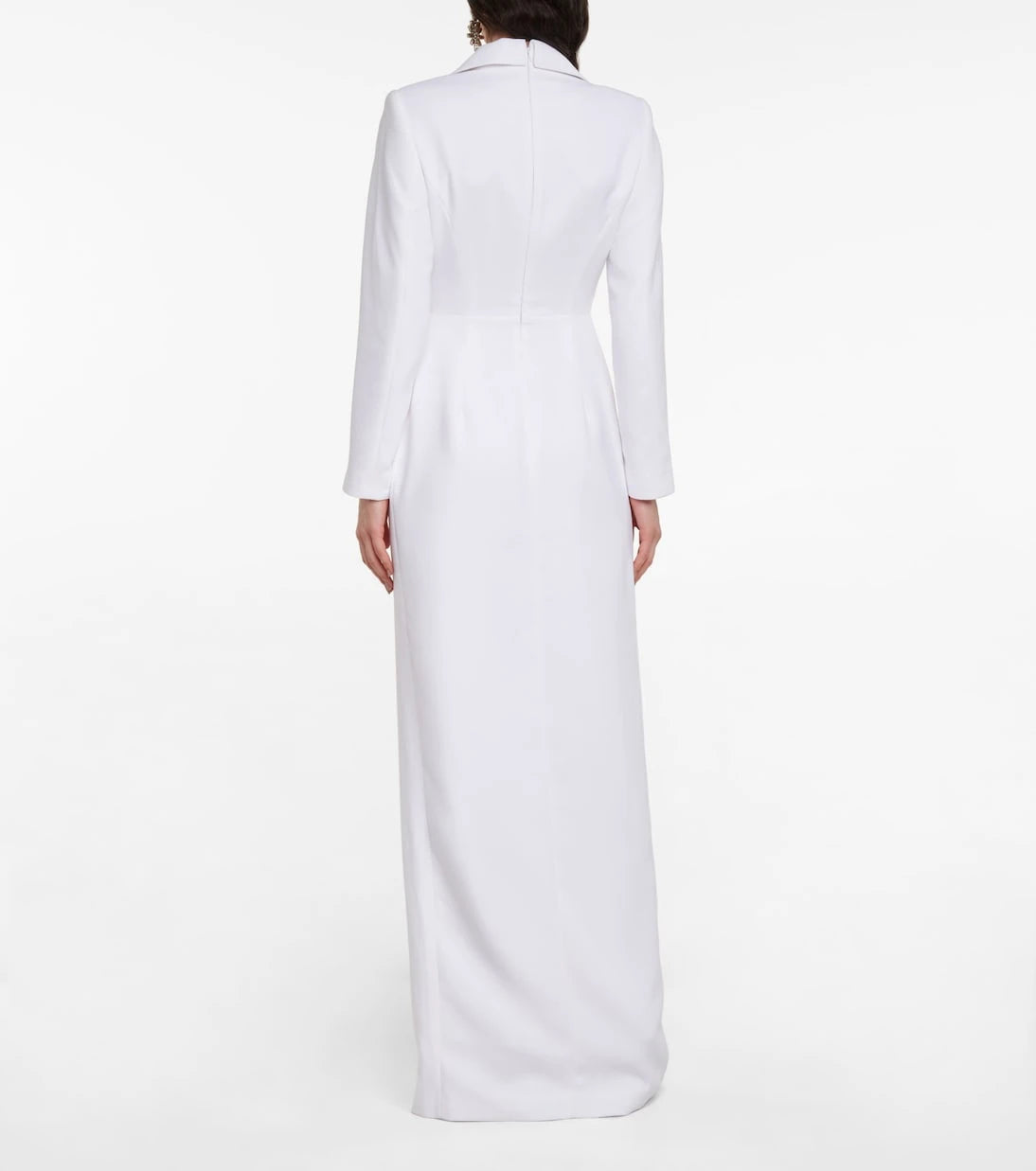 Rasario - Satin-paneled crêpe gown