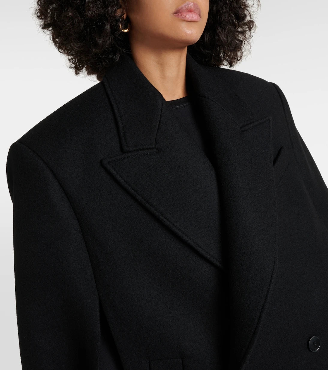 Wardrobe.NYC - Double-breasted cropped virgin wool cape