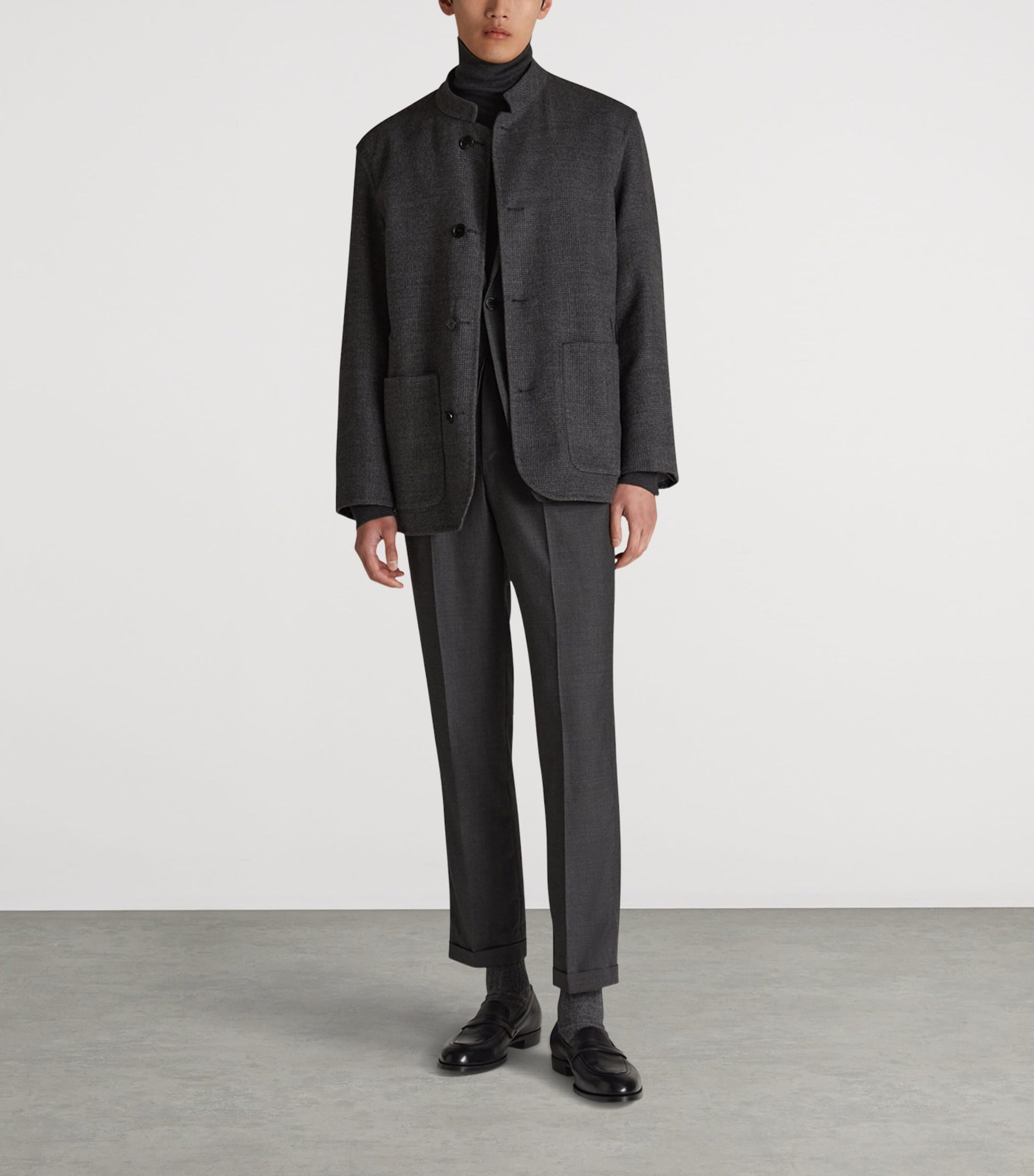 Dunhill Grey Wool Reversible Double-Faced Driving Jacket