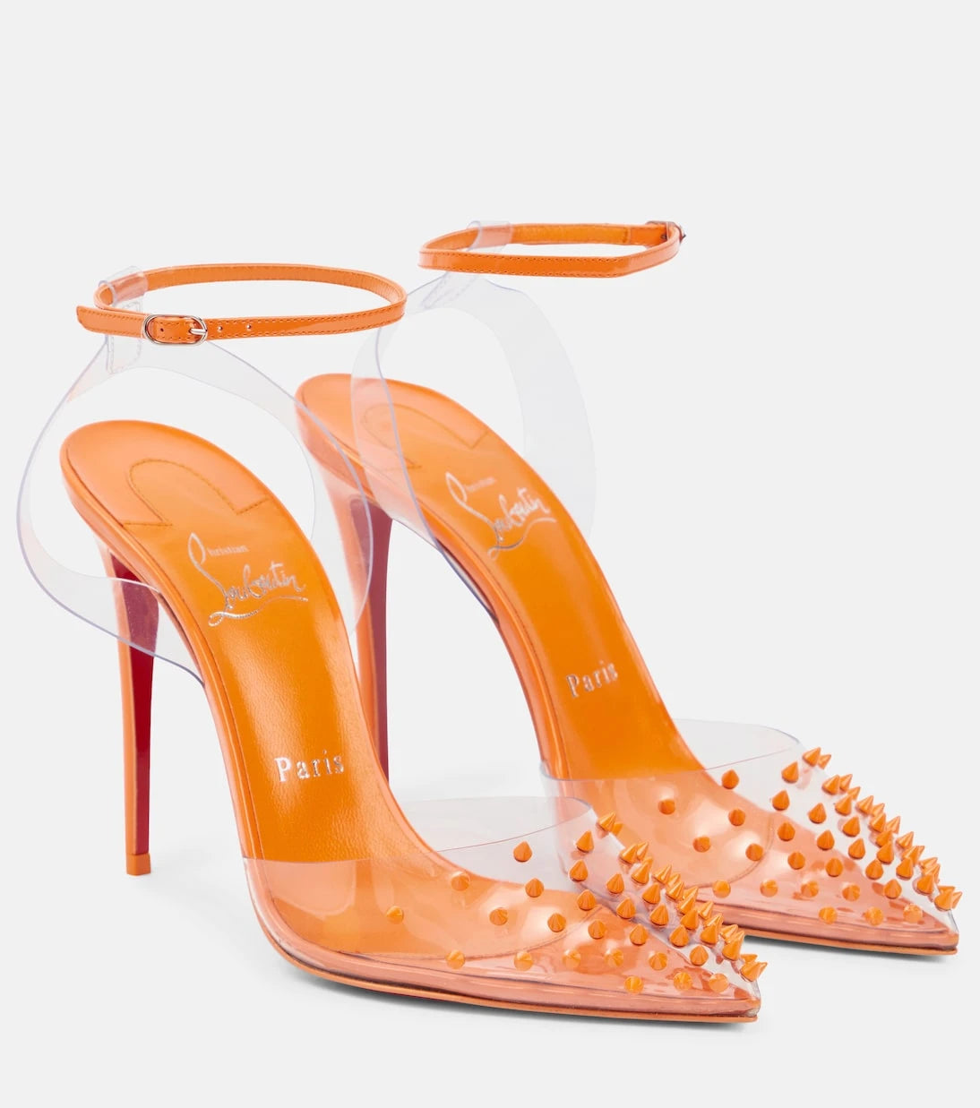 Christian Louboutin - حذاء Spikoo 100 من البولي فينيل كلوريد والجلد بكعب عالٍ