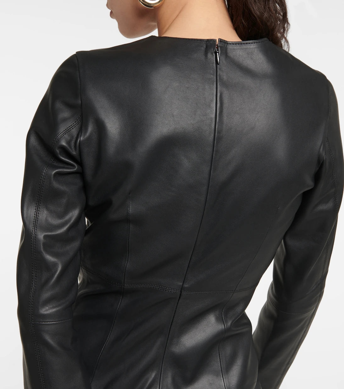 Toteme - Paneled leather midi dress