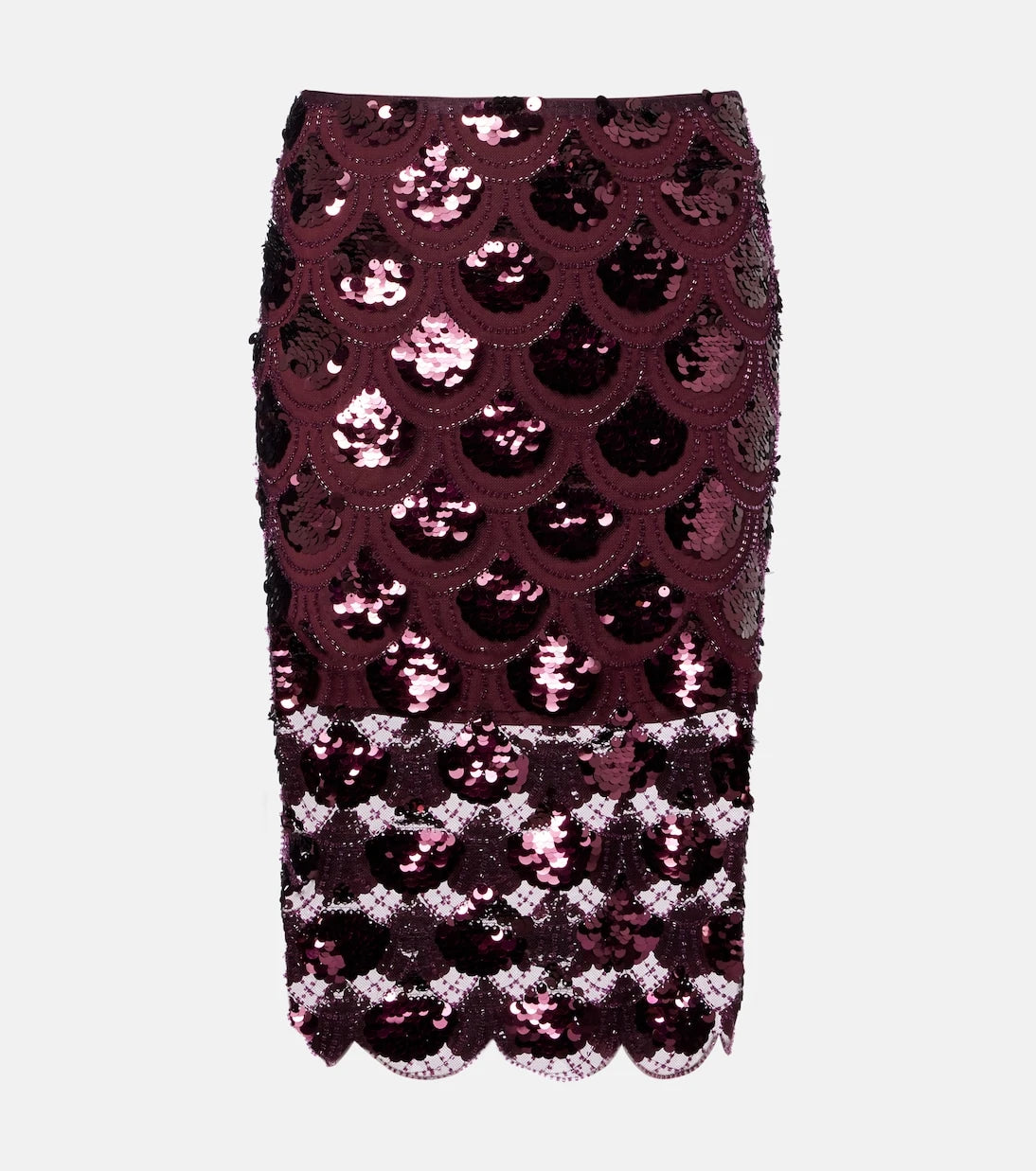Rotate - Embellished mesh midi skirt