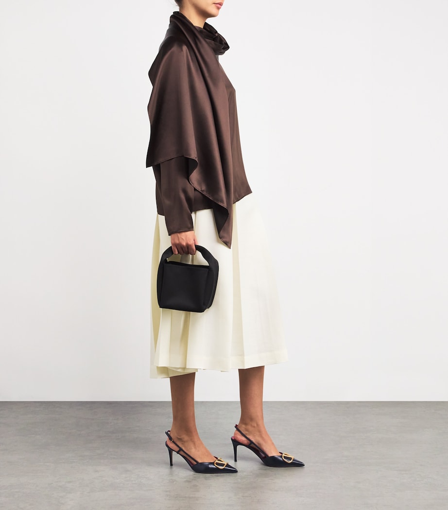 Valentino Garavani Black Valentino Garavani VLOGO Slingback Pumps 80